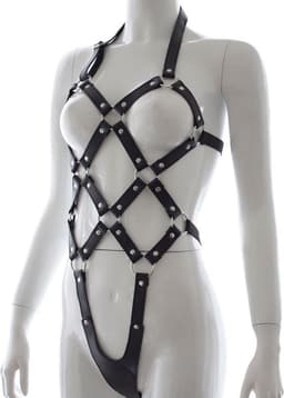 Banoch | Bondage riemen body Harness black/2 - zwart pu leer harnas vrouw - bdsm — thumbnail 1
