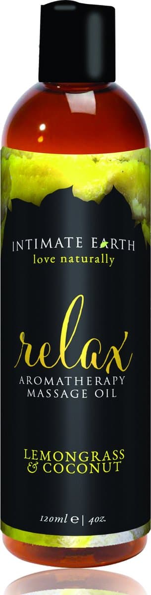 Intimate Earth Relax - Massage Olie - Lemongrass Coconut - 120 ml — afbeelding 1