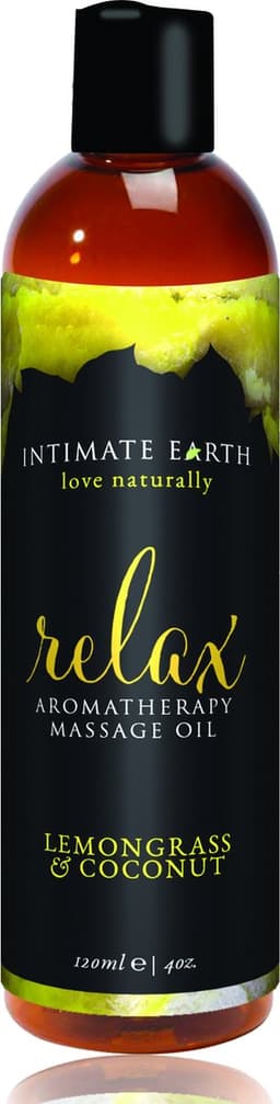 Intimate Earth Relax - Massage Olie - Lemongrass Coconut - 120 ml — thumbnail 1