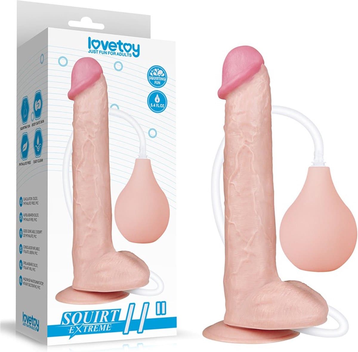 Realistische Spuitende Dildo – 23 cm — afbeelding 1