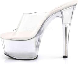 Pleaser - ASPIRE-601 Muiltjes - Paaldans schoenen - 41 Shoes - Transparant/Wit — thumbnail 3