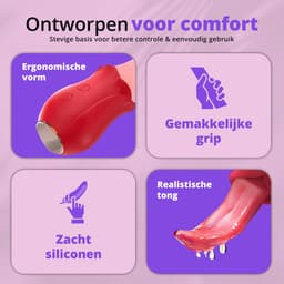 Desiredrops® Tong Vibrator met Lick-beweging – 10 Tongstanden & 10 Vibratiestanden – Waterdicht – Clitoris Stimulator – Vibrators voor Vrouwen – Sex Toys voor Vrouwen — thumbnail 2