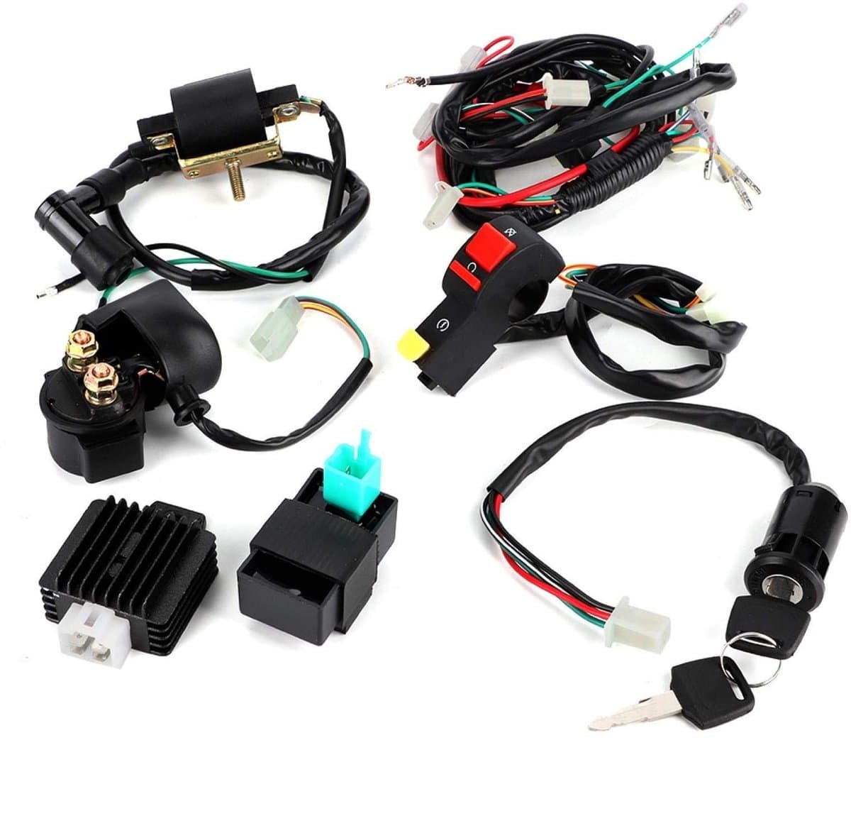 Allecto - Starter Wiring Harness Set - 110cc Dirtbike Onderdelen - Compleet pakket - Geschikt voor Skyteam 125 - Eenvoudige installatie - Duurzaa — afbeelding 1