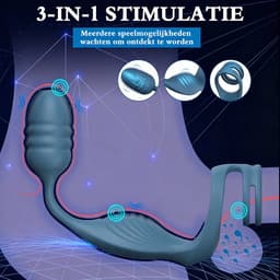 Penisring met Scrotumvibrator en Anusvibrator - Orgasme — thumbnail 2