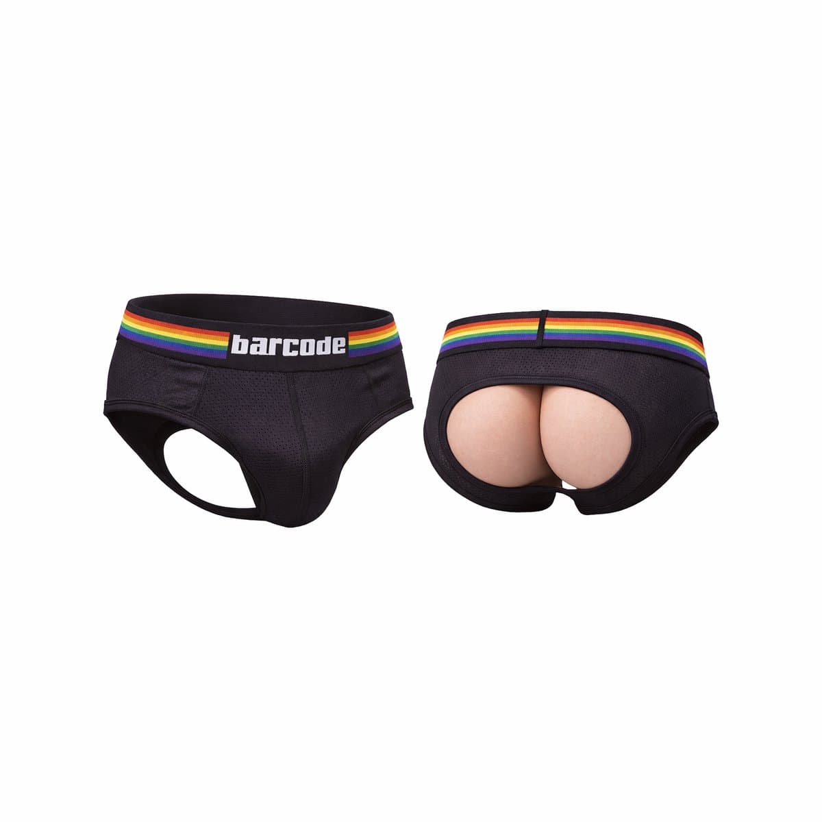Barcode Berlin Backless Brief Pride Black - MAAT S - Erotisch Heren Ondergoed - Slip voor Man - Sexy mannen Slip — afbeelding 1