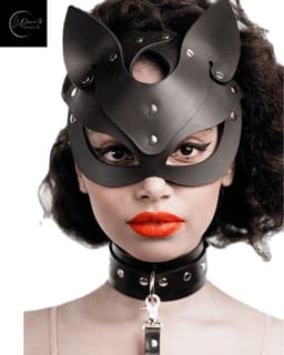 Festivallook – Luxe PU Masker | Zwart | Catwoman | Masquerade | Festival | Kostuum | BDSM | Carnaval | Halloween | Kinky | Rollenspel | Erotische Lingerie Accessoire | Sexy Lingerie | Lingeriesetje Dames | Cadeauset | One Size | Dare to Undress — thumbnail 1