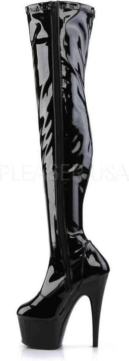 Pleaser Adore- 3000 Hoge laarzen boots plwateau Black Stretch Patent Zwart - US:10 EU:40 — thumbnail 3