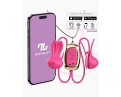 IY Tickly - Vibrerende Tepelklemmen met ketting - App Control - Roze