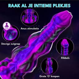 JustFun Fantasy Dildo - 30 CM - Met Zuignap - Sex Toys voor Mannen & Vrouwen - Monster Anal Plug XXL - Paars — thumbnail 3