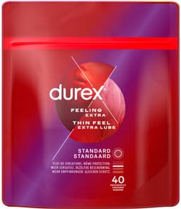 Durex Condooms Thin Feel met Extra Glijmiddel - 2 x 40 stuks - Voordeelverpakking — thumbnail 5