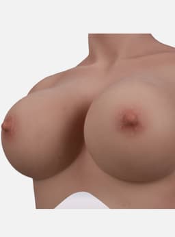 Siliconen Borsten- plus size L XL Borstprothese-Nep borsten- E cup- Cosplay- Travestie-Transgender-Crossdresser-Travestiet-100% siliconen-Breastplate — thumbnail 3