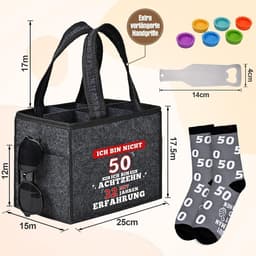 Verjaardagscadeau flessentas grijs 50 jaar - handtashouder voor mannen — thumbnail 2