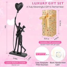 Romantisch IJzeren Sculptuur Paar - Handgemaakt Metalen Standbeeld voor Liefde en Huwelijksgeschenken — thumbnail 2