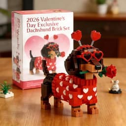 Dachshund Steen Set - Hond Bouwstenen - Decoratie Bouwen - Romantisch Hart Accessoire - 12x14x15 CM — thumbnail 5
