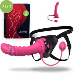 TipsToys® 2-in 1 Vibrerende Strapon - Dildo met Afstandsbediening, Zuignap, Voorbind Harnas & Buttplug - Prostaat, Clitoris & G spot Stimulator - Pegging Vibrator Anaal - Seksspeeltjes voor Koppels, Vrouwen & Mannen - Beginner Sex Toys - Remote app — thumbnail 1