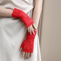 3 paar kanten halfvinger satijnen handschoenen feestaccessoires voor dames bruiloft opera — thumbnail 2