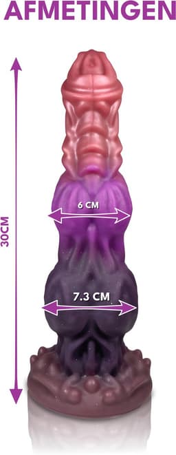 JustFun Fantasy Dildo - 30 CM - Met Zuignap - Sex Toys voor Mannen & Vrouwen - Monster Anal Plug XXL - Alien Style — thumbnail 3