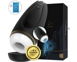 Masturbator voor Man - Nappex™ Branco Automatische Blowjob Simulator [Discreet Verzonden] - 16 Stille Zuig- en Vibratiestanden - Uitneembare Binnenhoes - Pocket Pussy Electrisch - Sex Toys voor Mannen en Koppels - Kunstvagina - Seksspeeltjes - Zwart