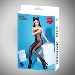 Body Pleasure TL54 Strakke Open Schouder Bodystocking – One Size – Cadeaubox — thumbnail 1