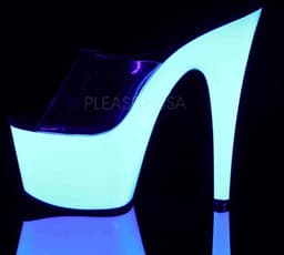 Pleaser - ADORE-701UV Muiltjes - Paaldans schoenen - 40 Shoes - Transparant/Zwart — thumbnail 3