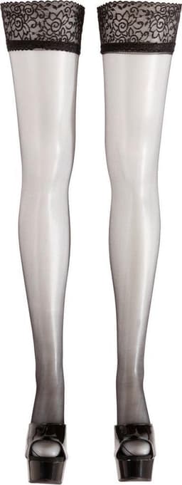 Cottelli Collection – Net Kousen Stay Up Variant met Siliconen Sluiting Anti Slip – Maat XS – Zwart — thumbnail 3