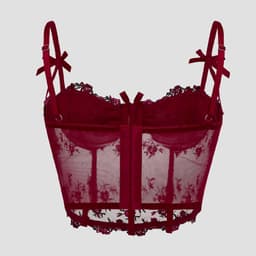 Sexy Lingerie Bustier Dames – Kant Topje met Borduursel – Paars Crop Top — thumbnail 3