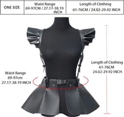 Lederen rok met bretels - BDSM - Feest - Festival - Erotische outfit - One size — thumbnail 3