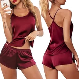 Nachtkleding set van 2 - Sexy en erotisch - Short en topje - Satijn - Kant - Pyjama - Lingerie — thumbnail 1