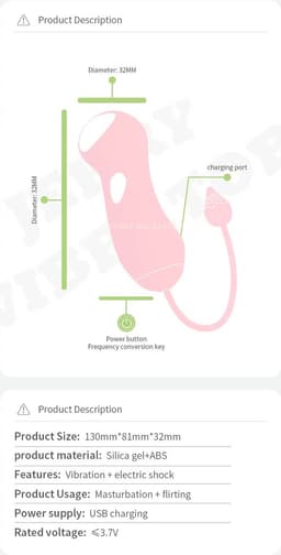 E-stim vibrator vrouwen - 10 schokstanden - Stroom - 10 vibratiestanden - Masturbatie ei - Remote control — thumbnail 4