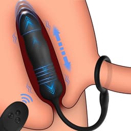 Anale telescoop vibrator mannen - Inclusief cockring - Penisring en vibrator - Thrusting vibrator - Heren - 6 vibratiestanden - USB Oplaadbaar - Afstandsbediening — thumbnail 1