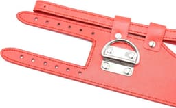 Nooitmeersaai - Rode halsband met ball gag en riem — thumbnail 3