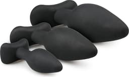 EasyToys - Siliconen Buttplugsetje - 3 Buttplugs - Buttplug - Buttplug Set - Anal Plug - Sex Toys voor Vrouwen en Mannen - Seksspeeltjes - Butt Plug - Zwart — thumbnail 4