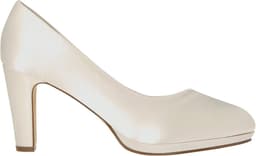 Elegante Bruidsschoenen met Blokhak en Plateau - Ivoor Satijn — thumbnail 3