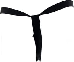 BamBella ® - String Maat L/XL Datex Zwart (Latex en stof SM kleding BDSM erotische heren kleding ondergoed lingerie onderbroek zwart — thumbnail 4