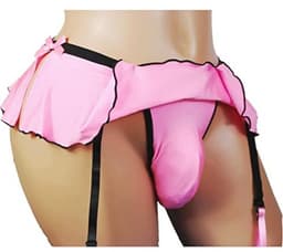 Mini Rok voor Mannen - Sexy Thong Ondergoed in Roze — thumbnail 5