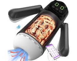Luxe Automatische Masturbator – App-Control – 7 Zuigstanden & 7 Vibratiestanden – Vagina Sleeve – Oplaadbaar – Handsfree – LED-Display - Pocket Pussy – Sex Toys - voor hem