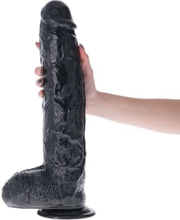 Extreme Zwarte Dildo 45 Cm Lang - Doorsnede 8 Cm. - Grote Anaal Dildo Extreem — thumbnail 1
