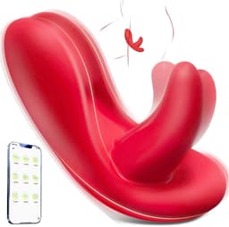 Daity Couple Vibrator for Women – Tongue-Inspired Stimulation & Silent Motor – Smart APP Sex Game Toy – rood — thumbnail 1