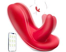 Daity Couple Vibrator for Women – Tongue-Inspired Stimulation & Silent Motor – Smart APP Sex Game Toy – rood