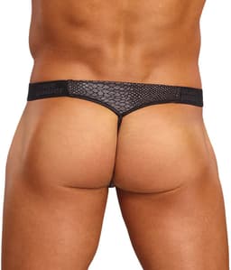Micro G-String with Red Cockring - L/XL - Black — thumbnail 2