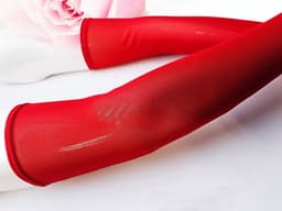 BamBella® - Handschoenen Panty stof Rood mesh onesize Sexy Lange Elastische handschoen — thumbnail 3