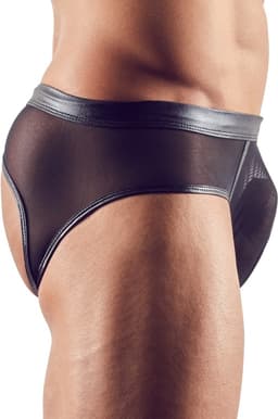 Wetlook Slip Met Open Achterkant - Zwart — thumbnail 5