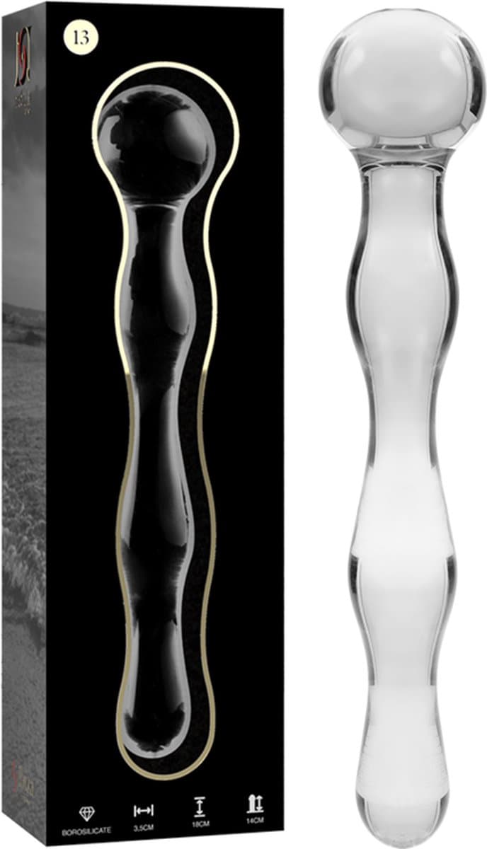 NEBULA SERIES BY IBIZA - MODEL 13 DILDO BOROSILICATE GLASS 18 X 3.5 CM CLEAR | GLAS DILDO | FANTASY DILDO | ANALE DILDO | SEX TOYS VOOR KOPPELS | SEX TOYS VOOR MANNEN | SEX TOYS VOOR VROUWEN — afbeelding 1