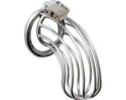 Rimba - Kuisheidskooi - Verchroomde Metalen Peniskooi Met Hangslot - Gaasvormig - One Size