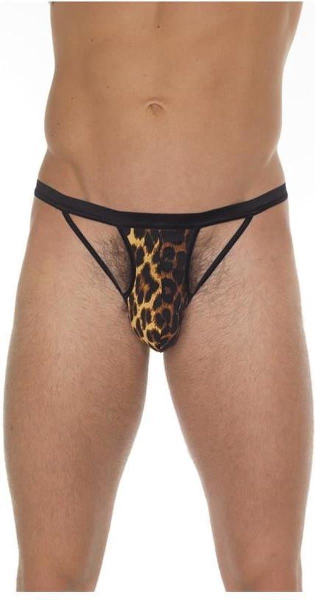 Amorable - Open String Voor Heren - Panterprint - One Size — afbeelding 1