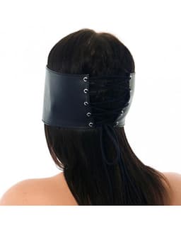 Rimba - Leren Blinddoek Met Uitsparing Voor Neus - Zwart — thumbnail 2