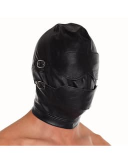 Rimba Bondage Play - Leren Masker Met afneembare gag En oogdelen — thumbnail 2