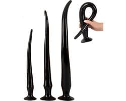 Lusty Super Lange Buttplug Set van 3 - Met Zuignap - Flexibel - Anaalplug voor gevorderden - Anal Toys - Sex Toys - Seksspeeltjes