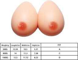 Borstprothese - 2-delige set - Cup D - 1000 gram - ZELFKLEVEND - 100% hypoallergene medische siliconen - kunstborst - Protheses - Nep Borst - Valse Borsten - Kunst Borst - Siliconen Huid - Crossdresser - Transgender - Travestiet - Body4Everybody — thumbnail 3