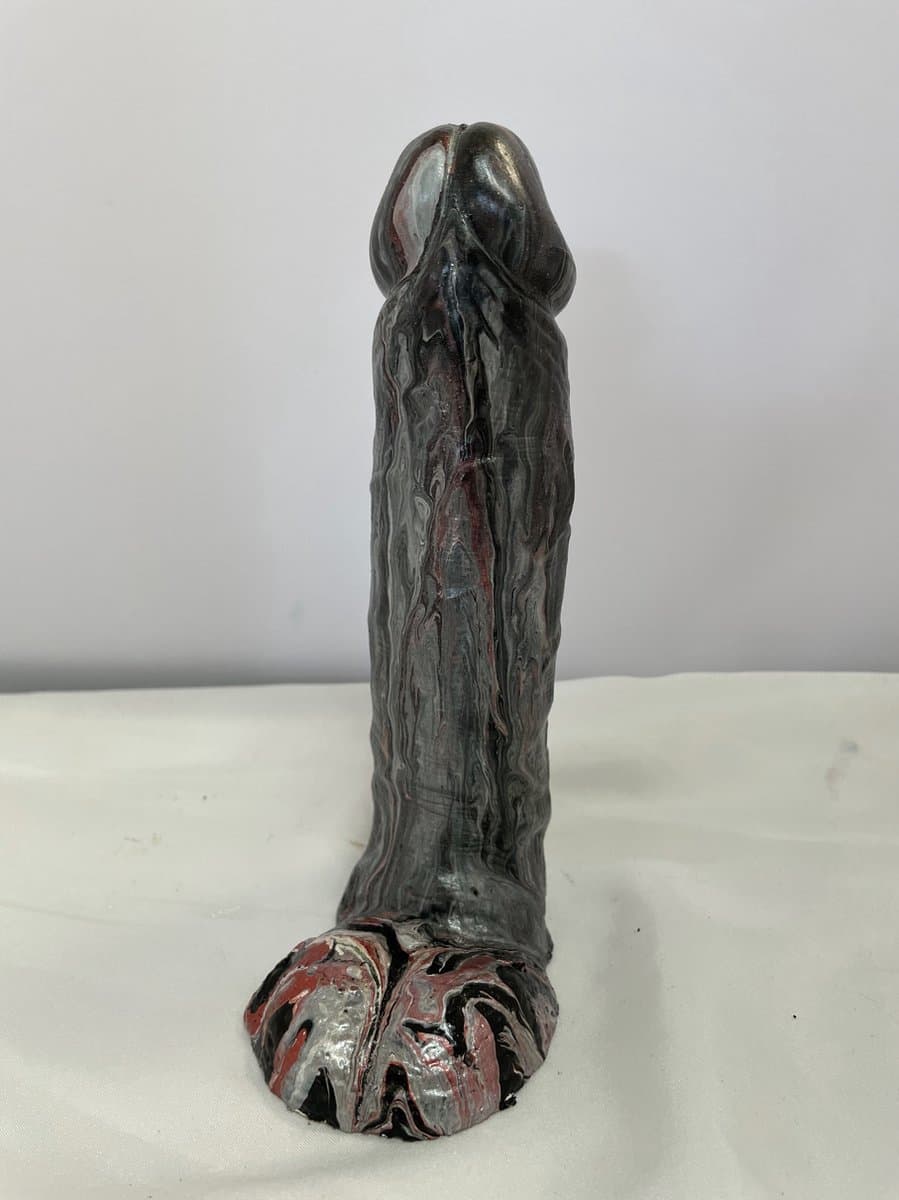 Handbeschilderde Piemelkunst van Keramiek Gips – Uniek Kunstobject – 18,5 cm – Cadeau & Decoratie — afbeelding 1